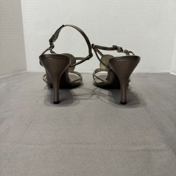 Women's Adrianna Papell Strappy Heels Gunmetal Megan - Size 9.5M - Picture 4 of 6
